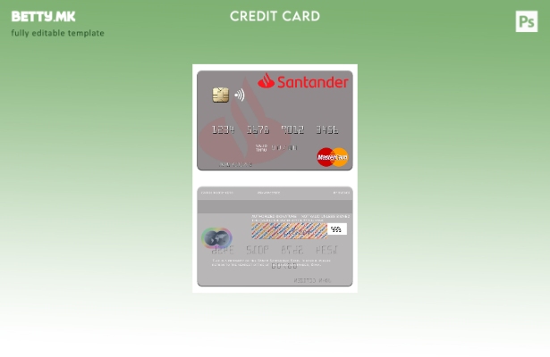 Модерен стил Шаблон за мастеркарти Spain Banco Santander